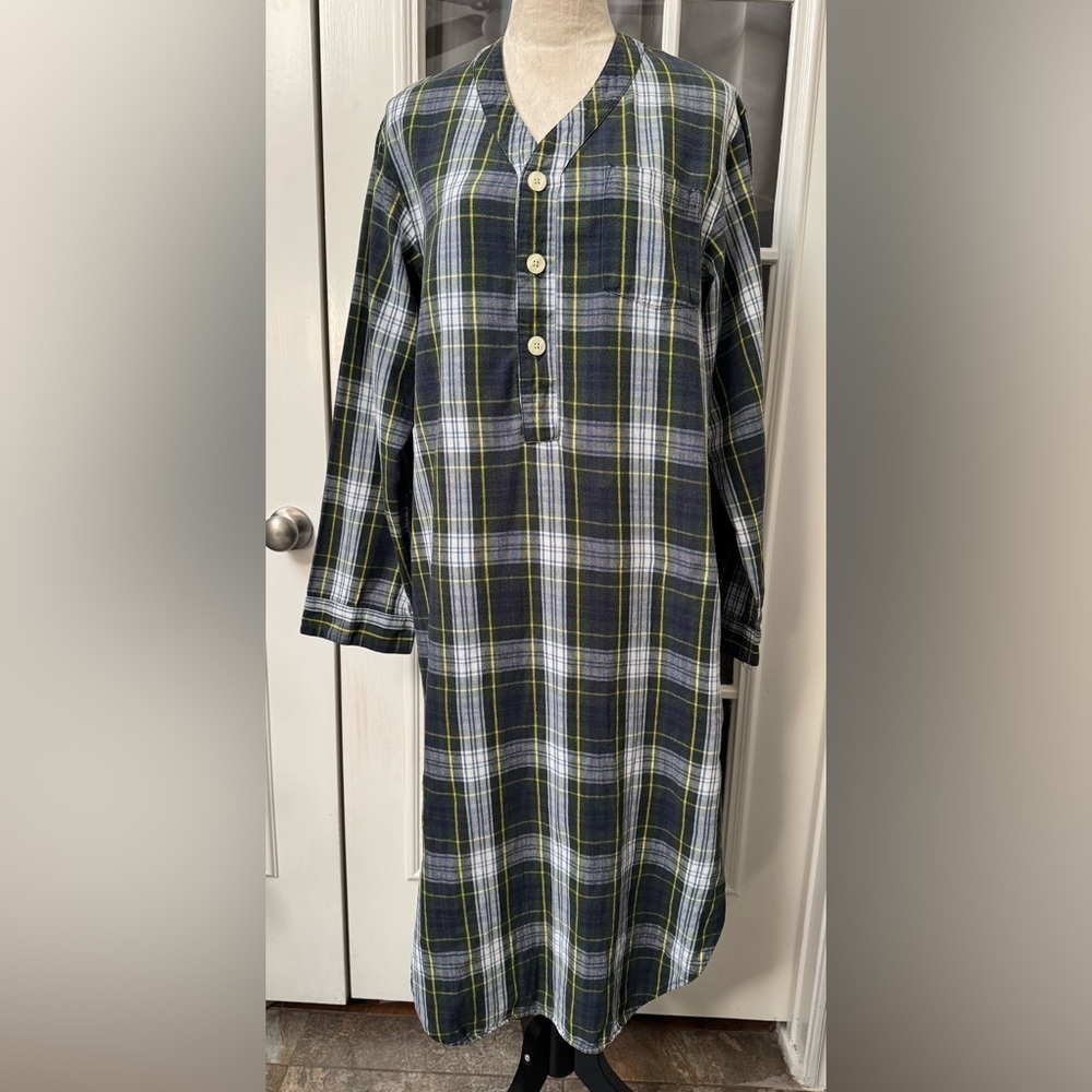 Vintage L.L. Bean 1994 Men’s Plaid Flannel Nightshirt 100% Cotton Small